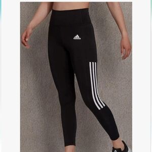 adidas Womens Lightweight High Rise 3-Stripe Mesh 7/8Leggings